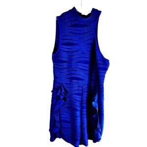 Shein Women's Dress Large L Blue Short Sleeveless Misses Size 12 14